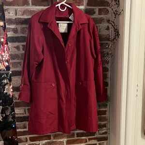London Fog Women's Burgundy Trench Coat